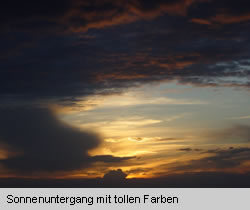 Sonnenuntergang mit tollen Farben