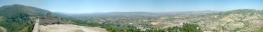 Panorama der umbrischen Ebene, aufgenommen vom achteckigen Turm der Rocca Maggiore